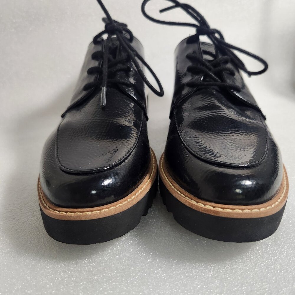 FRANCO SARTO Charles Pebbled Patent Lace-Up Loafers Size 7.5M - Picture 4 of 15